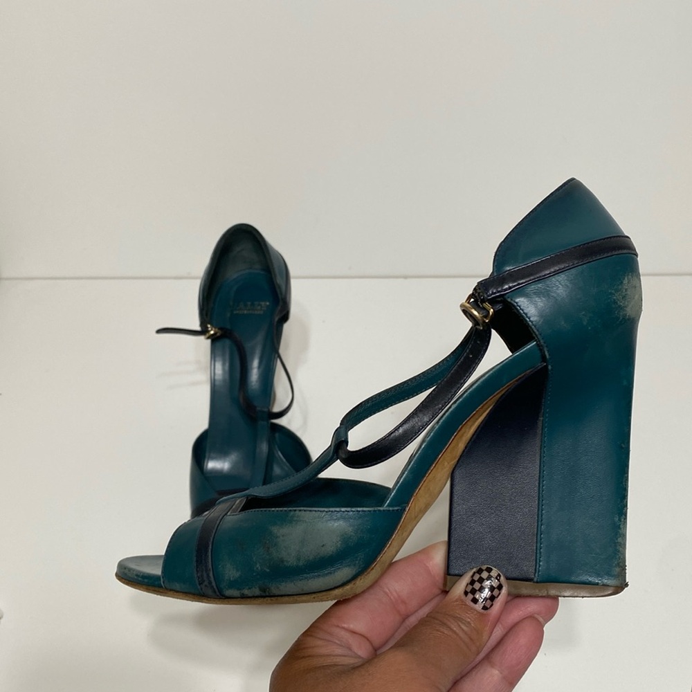 Bally Leather T-Strap Platform Heels